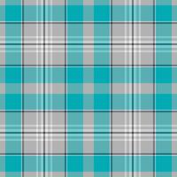 Intricate textile background, bandanna tartan plaid seamless. Styling check pattern fabric texture in cyan and light gray colors. vector