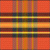 Vibrant autumnal plaid pattern. Warm colors and bold lines create a textured design perfect for fall fashion, home decor, or seasonal branding. Use as a seamless background or textile print. vector