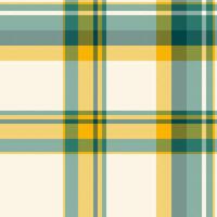 Vibrant yellow and teal plaid pattern on a creamy white background. Perfect for textile design, website backgrounds, or fashion projects. vector