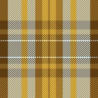 Elegant autumnal plaid pattern in warm gold and brown hues. Perfect for textile design, apparel, or website backgrounds. This seamless texture evokes feelings of comfort, warmth, and rustic charm. vector