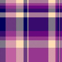 New year tartan texture, deep fabric check pattern. Store seamless textile background plaid in purple and pink colors. vector