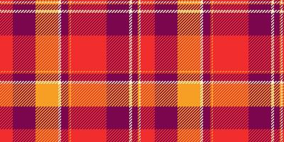 Vibrant autumnal plaid pattern in warm oranges, reds, and deep purples. Perfect for fallthemed designs, textiles, website backgrounds, or seasonal marketing materials. vector