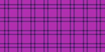 Real texture check tartan, korean plaid textile. Difficult fabric pattern seamless background in purple and violet colors. vector