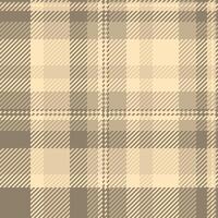 Subtle beige and brown plaid pattern. Perfect for autumnal designs, textile prints, or website backgrounds. Evokes feelings of warmth, comfort, and rustic charm. Versatile and timeless aesthetic. vector