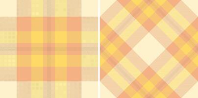 Two pastel yellow and peach plaid patterns, perfect for textile design, website backgrounds, or scrapbooking. vector