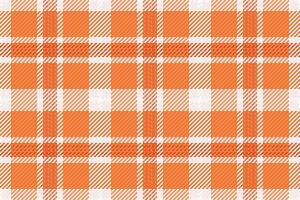 Vibrant orange and white plaid pattern. Perfect for textile design, website backgrounds, or autumnal themed projects. This seamless texture evokes warmth, comfort, and a rustic charm. vector