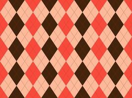 Stylish argyle pattern in vibrant coral, peach, and brown. Perfect for fashion, website backgrounds, or textile design. A timeless geometric design with a modern twist. vector