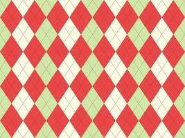 Vibrant argyle pattern in red, green, and cream. Perfect for backgrounds, textiles, or festive designs. Classic yet modern, this seamless texture offers versatility and visual appeal. vector