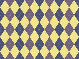 Elegant argyle pattern in muted yellow and purple hues. Perfect for backgrounds, textiles, or stationery designs. The subtle color palette evokes a sense of sophistication and timeless style. vector