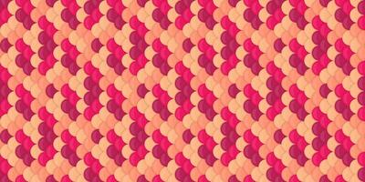 Vibrant, repeating geometric pattern of overlapping scales in warm pink and coral hues. Ideal for backgrounds, textiles, or website design evoking feelings of energy, warmth, and sophistication. vector