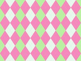Sweet pastel pink and lime green argyle diamond pattern. Perfect for backgrounds, textiles, or playful branding. This cheerful, seamless design evokes feelings of spring and optimism. vector