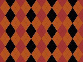 Elegant argyle pattern in autumnal hues. Black, burnt orange, and deep red diamonds create a sophisticated geometric design perfect for fallthemed projects, website backgrounds, or textile prints. vector