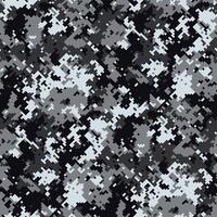 Abstract grayscale digital camouflage pattern. Versatile design ideal for backgrounds, textiles, or militarythemed projects. vector