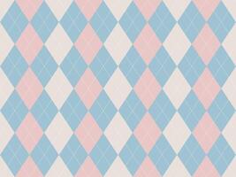 Elegant pastel argyle pattern. Soft blue, pink beige diamonds create a sophisticated, versatile design ideal for backgrounds, textiles, and stationery. vector