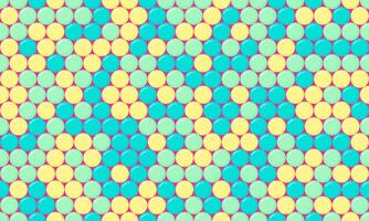 Vibrant abstract pattern of teal and yellow circles on a pink background. Perfect for website backgrounds, textiles, or playful designs. vector