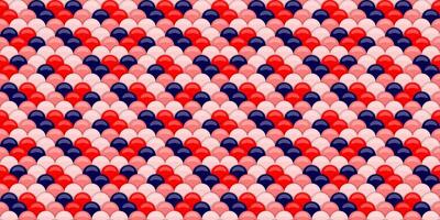 A red, white and blue pattern with many small hearts vector