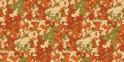 Abstract autumnal camouflage pattern. Warm earth tones blend seamlessly, creating a versatile texture ideal for fashion, home decor, or militaryinspired designs. vector