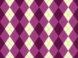 Elegant purple and cream argyle diamond pattern. Perfect for fashion, textile, or website backgrounds. Classic yet modern design, ideal for adding a touch of sophistication. vector