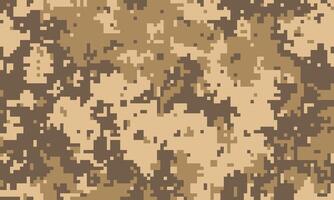 Abstract desert camouflage pattern. Perfect for backgrounds, textiles, or militarythemed designs. Digital pixelated texture offers a modern, versatile aesthetic. vector