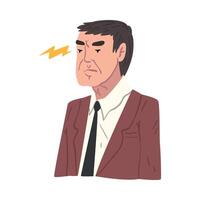 Stressed Businessman Working Overwhelmed, Man Working Hard Solving Business Problems Illustratio vector