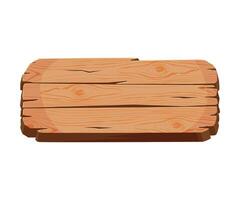 Blank Wooden Signboard of Rectangular Shape, Wood Panel with Place for Your Message, Natural Texture Sign Illustration vector