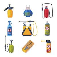 Pest Control Service Equipment Set, Detecting and Exterminating Insects Illustration Isolated on White Background vector