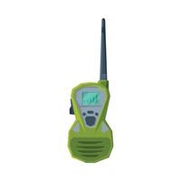 Radio Transmitter, Modern Green Handheld Portable Device with Screen and Antenna Flat Illustration vector