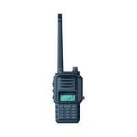 Modern Portable Handheld Radio Transmitter with Screen and Antenna Flat Illustration vector
