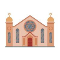 Synagogue Mosque Building, Religious Temple, Ancient Architectural Construction Illustration vector