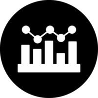 Data Analytics Tools Glyph Circle Inverted vector