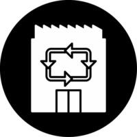 Recycling Center Waste Management Glyph Circle Inverted vector