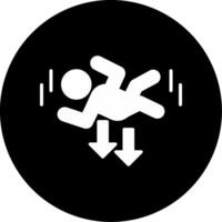 Fall Trip Hazard Glyph Circle Inverted vector