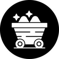 Coal Energy Power Glyph Circle Inverted vector