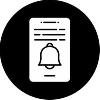 Reminder Notification Tool Glyph Circle Inverted vector