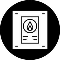 Fire Emergency Button Glyph Circle Inverted vector
