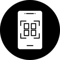 QR Code Scanner Glyph Circle Inverted vector