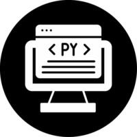 Python Programming Language Glyph Circle Inverted vector