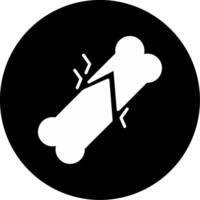 Broken Bone Injury Glyph Circle Inverted vector