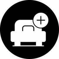 Extra Bed Sleeping Setup Glyph Circle Inverted vector