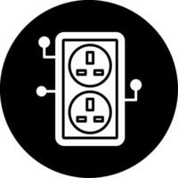 Smart Power Socket Automated Outlet Glyph Circle Inverted vector