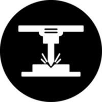 CNC Machining Equipment Glyph Circle Inverted vector