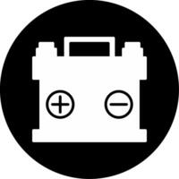 Battery Power Source Glyph Circle Inverted vector