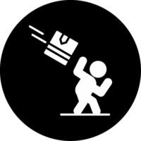 Falling Objects Danger of Falling Items Glyph Circle Inverted vector