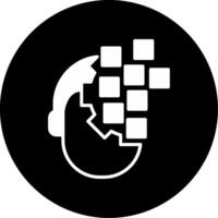 ADHD Cognitive Traits Glyph Circle Inverted vector