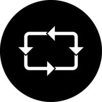 Recycling Waste Reprocessing Glyph Circle Inverted vector