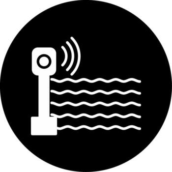 proximidad sensor distancia medición glifo circulo invertido vector