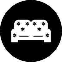Comfortable Sofa Design Glyph Circle Inverted vector