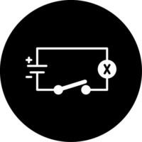 Electrical Circuit Diagram Glyph Circle Inverted vector