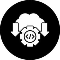 Software Deployment Process Glyph Circle Inverted vector