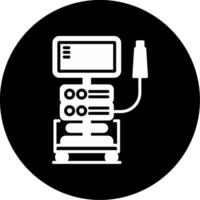Endoscopy Machine Internal Imaging Glyph Circle Inverted vector